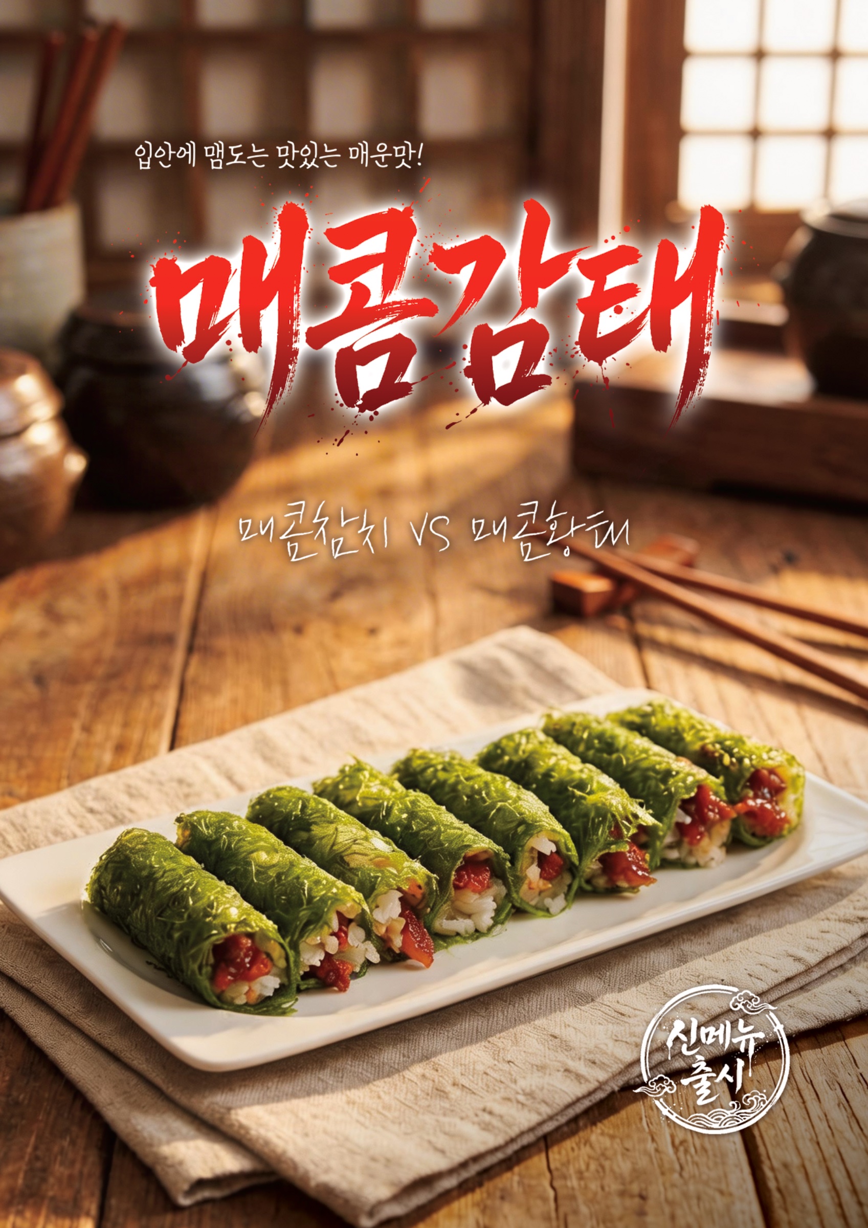 다시돌아봄 카페 | 봄봄김밥 신메뉴 포스터